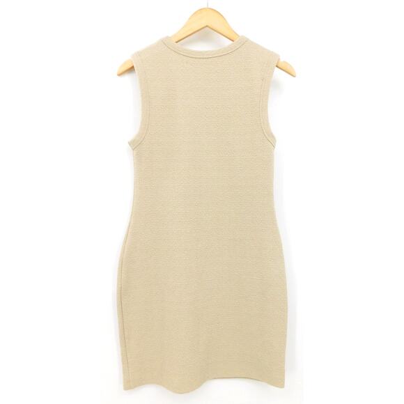 Enza Costa Textured‎ Jacquard Dress Sleeveless Stretch Cream Size M Neutral - Picture 3 of 6